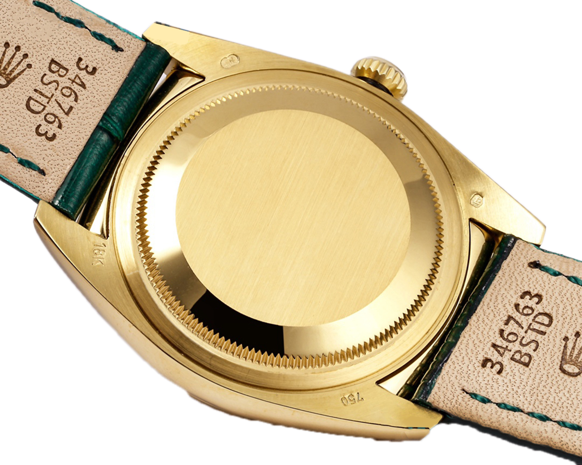 Day-Date 40 White Dial in Yellow Gold on Leather Strap
